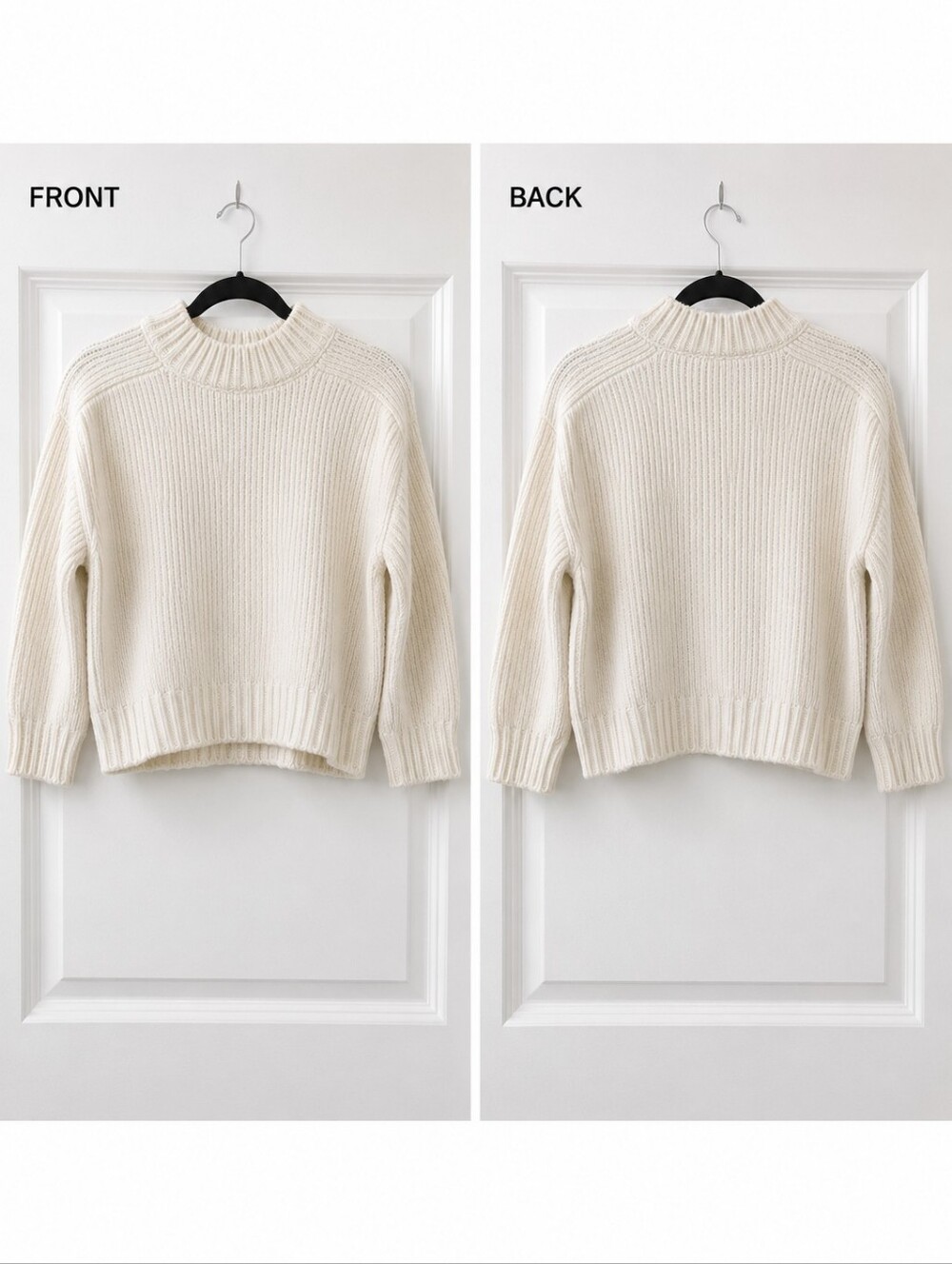 INDUSTRY Minimalist Cozy Casual Light Academia Pullover White Sweater Size Large
